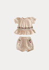 Jacki Embroidered Bloomer Set in Beige