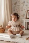 Jacki Embroidered Bloomer Set in Beige