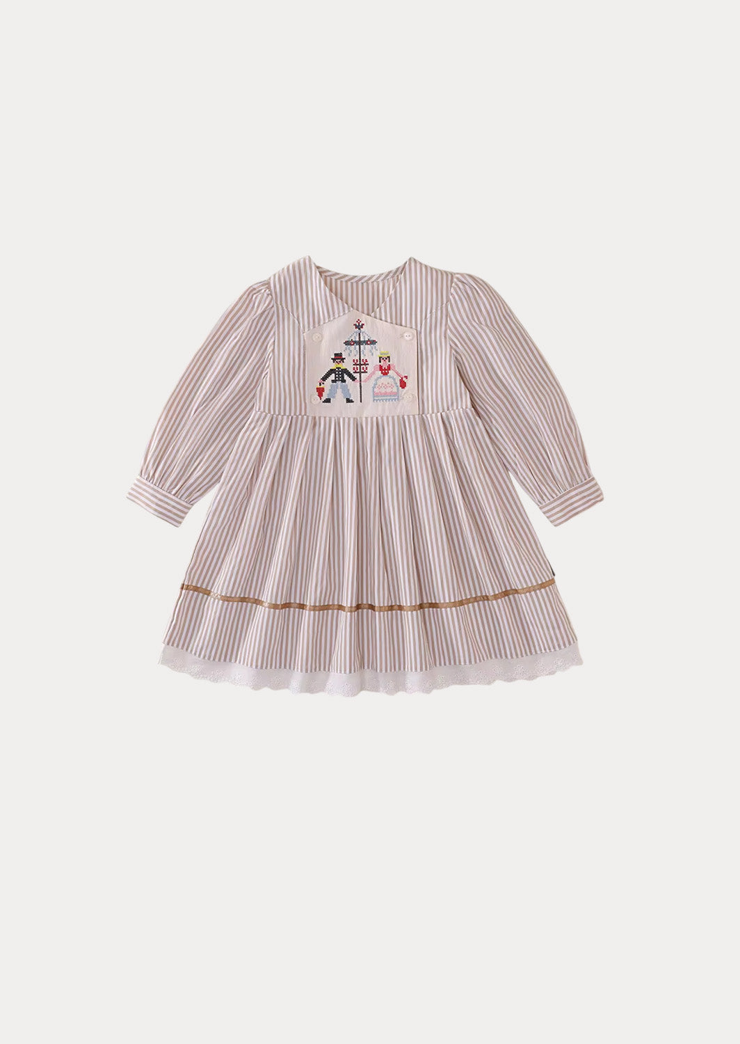 Fable Embroidered Striped Dress