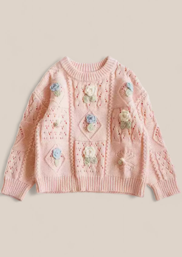 girls designer sweater in pink