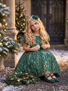 Girls Emerald Green Dress | Girl Christmas Dresses