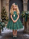 Girls Emerald Green Dress | Girl Christmas Dresses