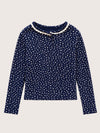 Girls’ Ribbed Cotton Top in Blue | Girls Long Sleeve Tops