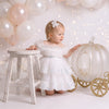 Fairy Tutu Party Dress in White | cake smash dress for baby girl