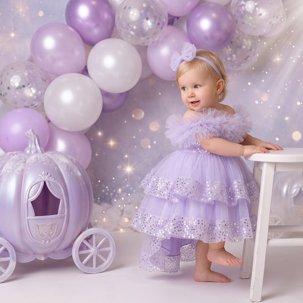 Fairy Tutu Party Dress in Lavender| cake smash dress baby girl