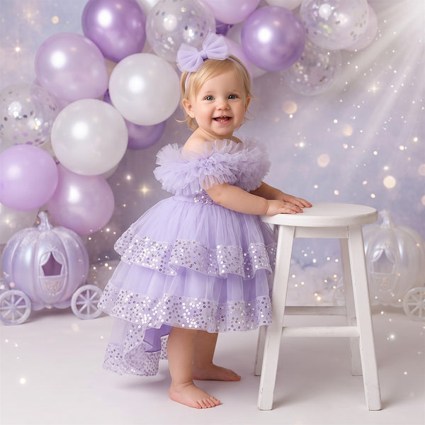 Fairy Tutu Party Dress in Lavender| cake smash dress baby girl