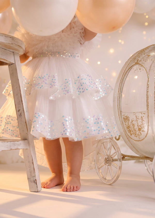 Toddler Cake Smash Tutu Party Dress in White