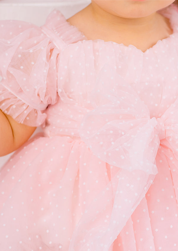 Faya Pink Swiss Dot Romper