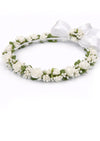 communion hair wreath white