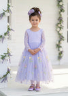 Long Sleeve Lavender Floral Flower Girl Dress - Flower Girl Dresses