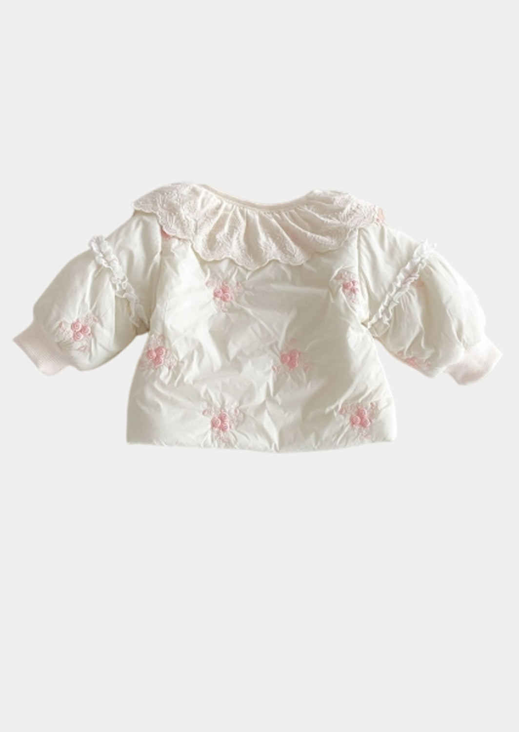 Floral Quilted Coat in Pink/White