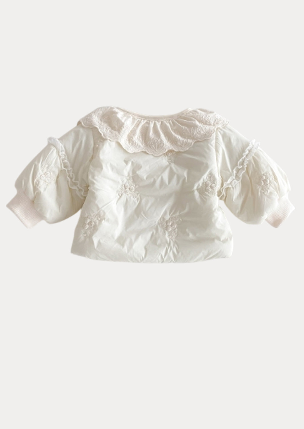 Floral Quilted Coat in White