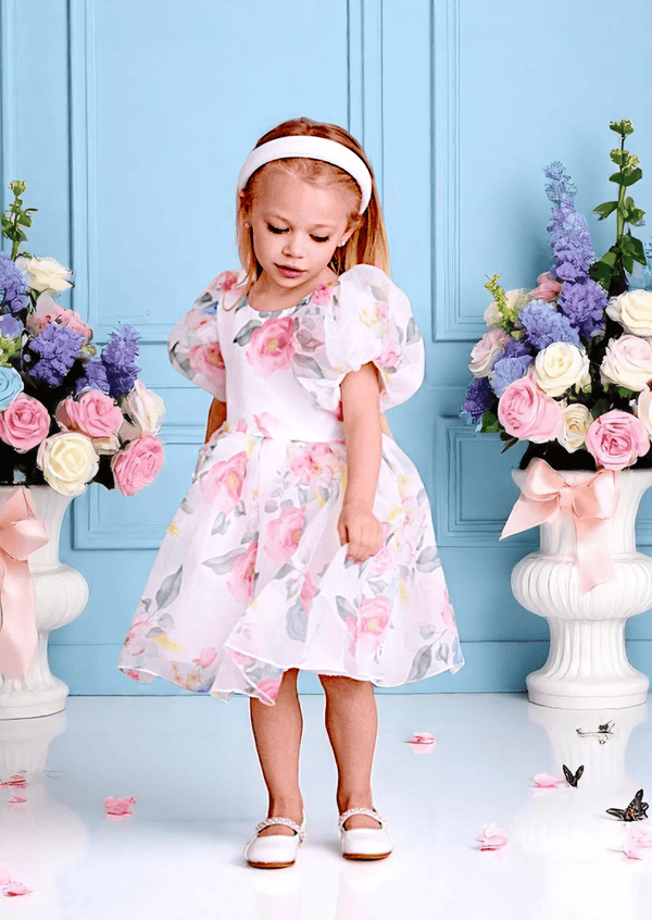 Isabelle Knee Length Floral Dress for Weddings