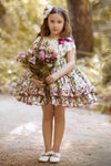 GIRLS - Abbie Roses and Lace Spanish Vintage Dress - Hannah Rose Vintage Boutique