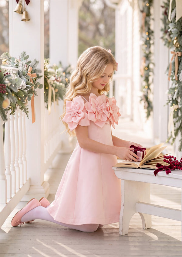Flower Fairy Girls Dress in Pink