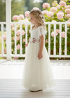 Ivory tulle boho flower girl dress for toddlers