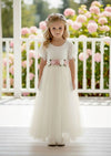 Ivory tulle boho flower girl dress