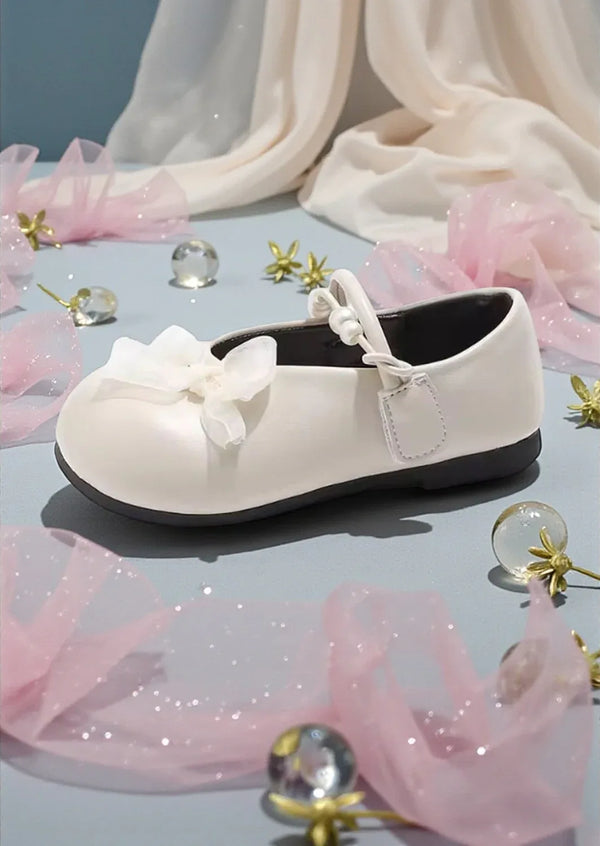 French Kiss Flower Girl Flats in Beige