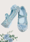 Bling Crystal Blue Frozen Costume Shoes