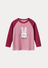 Pink Burgundy Fun Rabbit Long Sleeve Tee