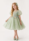 Garden Whimsey Girls Dress in Green