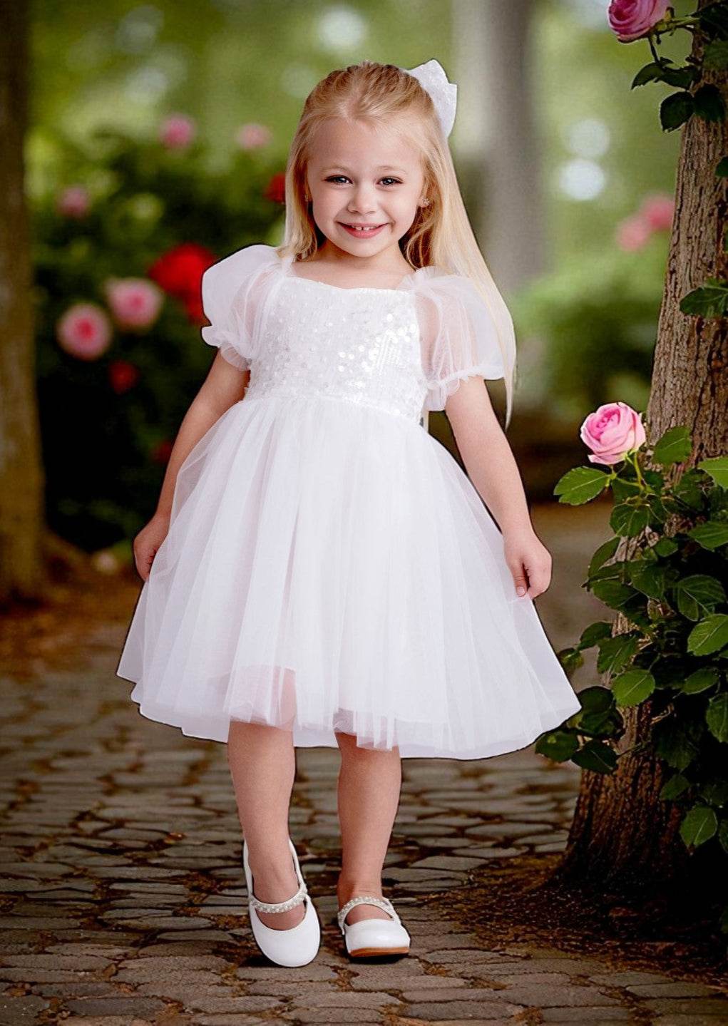 Luna Party Dress in White