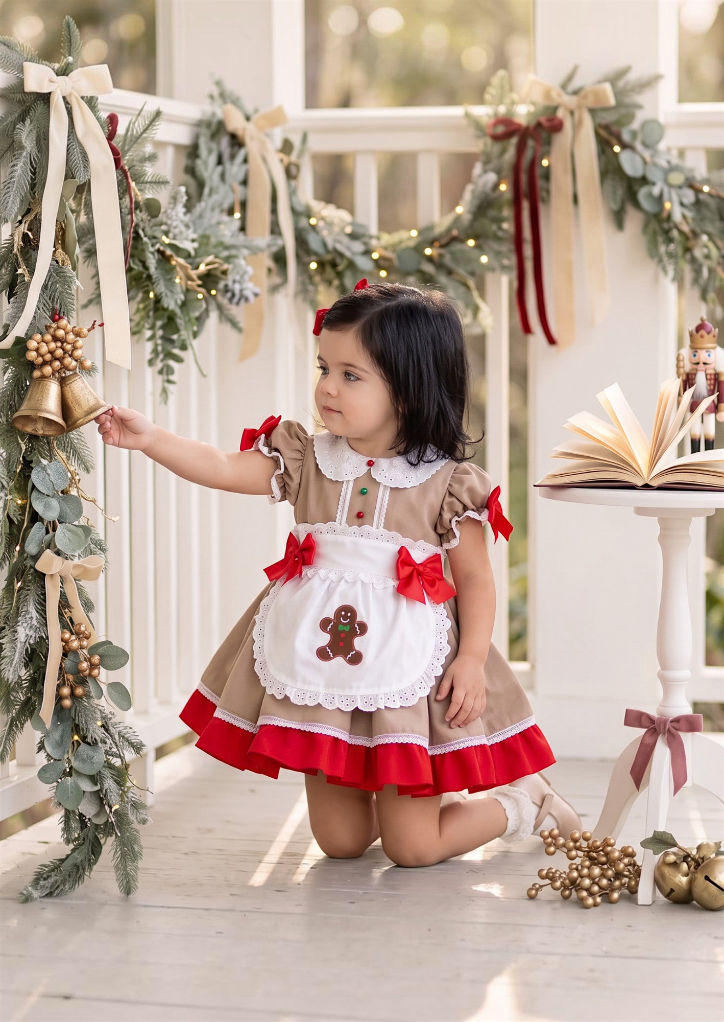 Gingerbread Cookie Girl's Christmas Dress