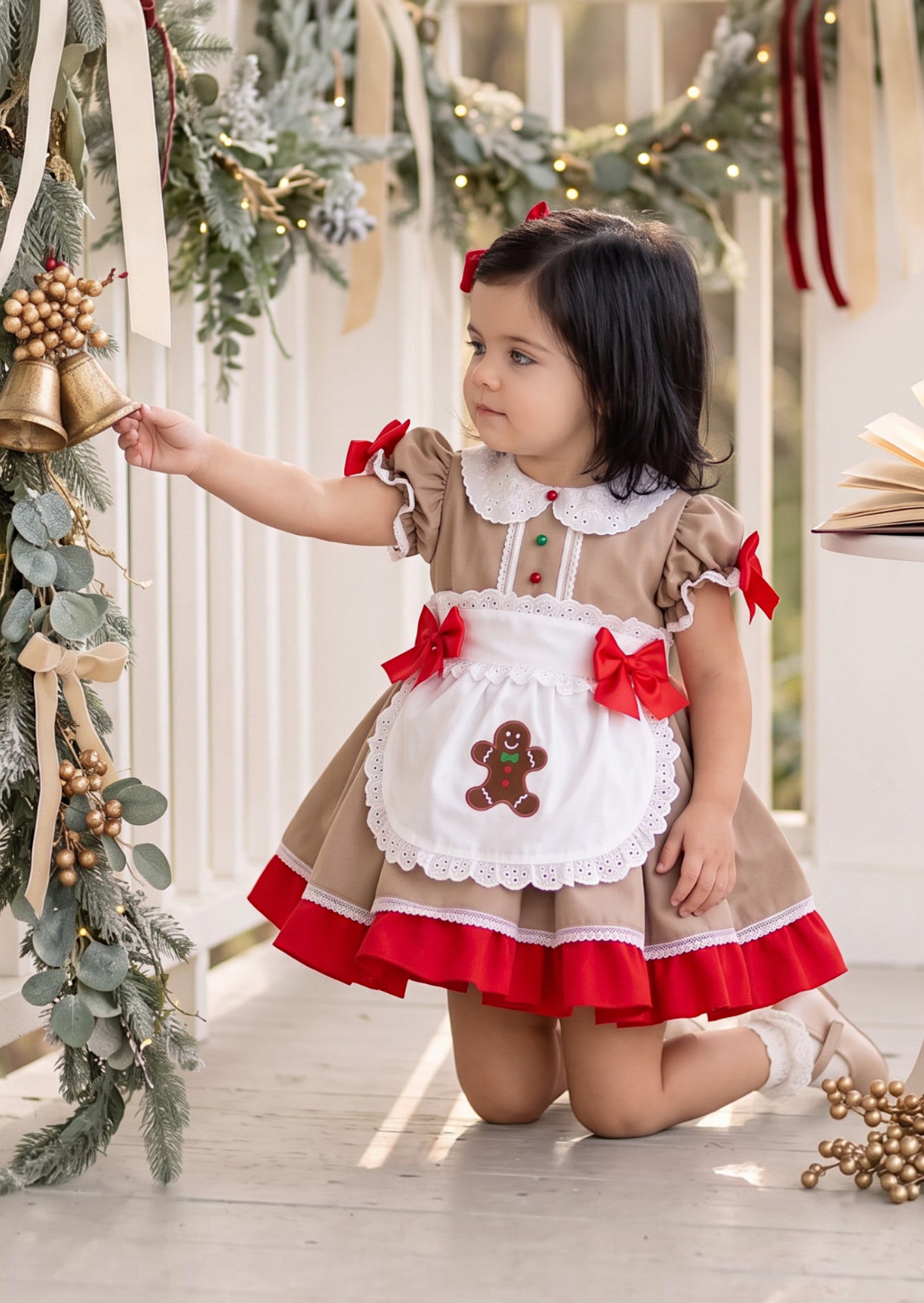 Gingerbread Cookie Girl's Christmas Dress