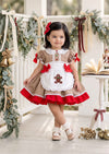 Gingerbread Cookie Girl's Christmas Dress