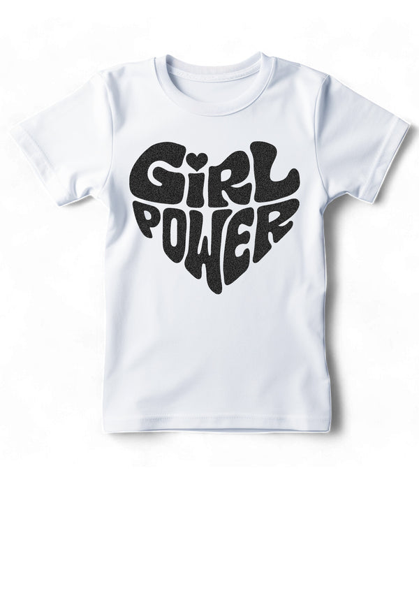 Girl Power Black Glitter Tee