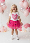 Girl Power Tee & Hot Pink Pom Pom Tutu Set