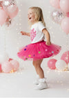 Girl Power Tee & Hot Pink Pom Pom Tutu Set