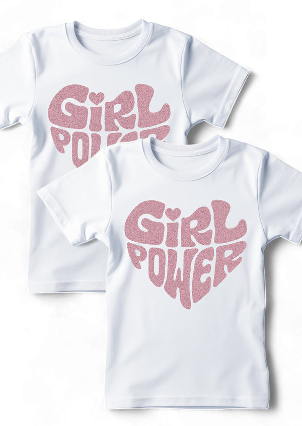 Girls Pink Glitter Tee