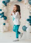 Girl Power Tee & Bright Blue Lame' Leggings