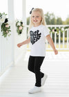 Girl Power Tee & Black Ribbed Leggings | Girls Cotton Tees & Outfits