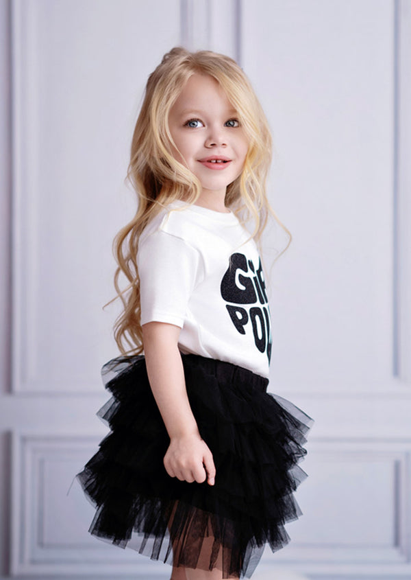 Girl Power Black Glitter Tee & Tutu Set