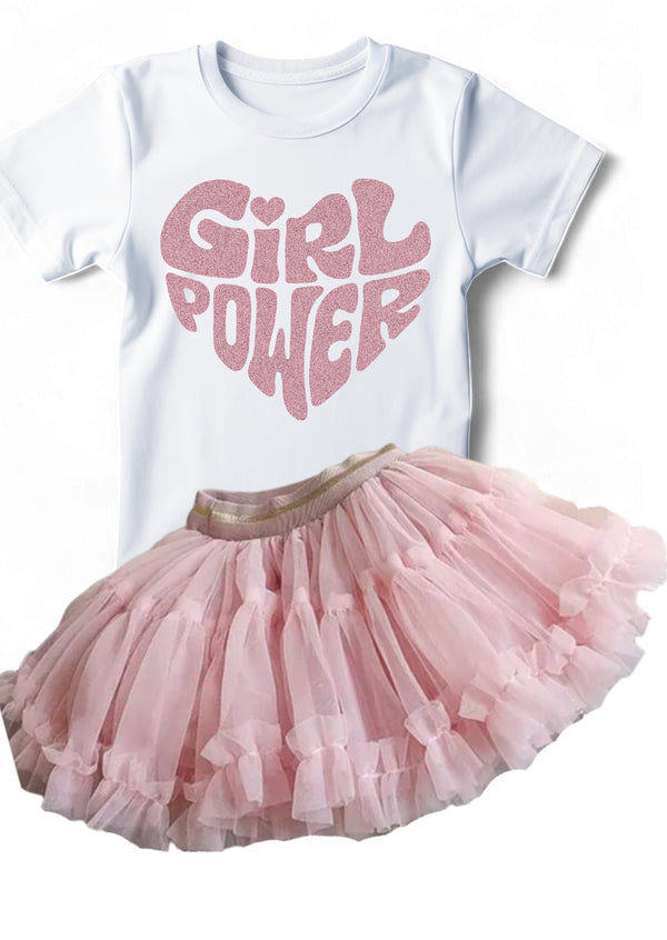 Girl Power Pink Glitter Tee