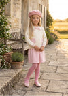 Darling Clementine Girls Classic Check Sweater & Skirt Set in Pink