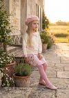 Darling Clementine Girls Classic Check Sweater & Skirt Set in Pink