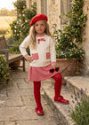 Darling Clementine Girls Classic Check Sweater & Skirt Set in Red