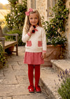 Darling Clementine Girls Classic Check Sweater & Skirt Set in Red