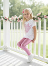 Girl Power Tee & Light Pink Lame' Leggings | Girls Cotton Tees & Outfits