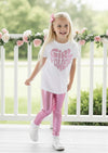 Girl Power Tee & Light Pink Lame' Leggings | Girls Cotton Tees & Outfits