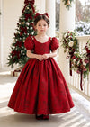 Girls Winter Rose Portrait Dress | Girls Holiday Dresses