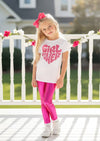 Girl Power Tee & Hot Pink Lame' Leggings| Girls Cotton Tees & Outfits
