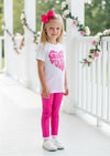 Girl Power Tee & Hot Pink Lame' Leggings| Girls Cotton Tees & Outfits