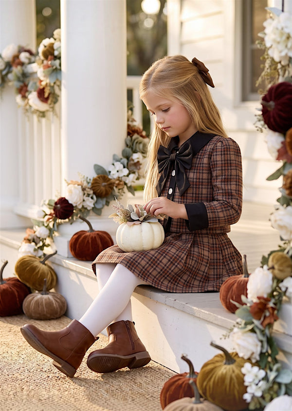 Brown Plaid Skirt Set | Girls Fall Clothes /Outfits -Fall Tween Outfit