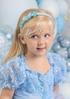 The Glass Petal Butterfly Headband in Blue