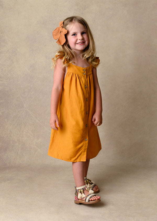 GOLD LINEN DRESS