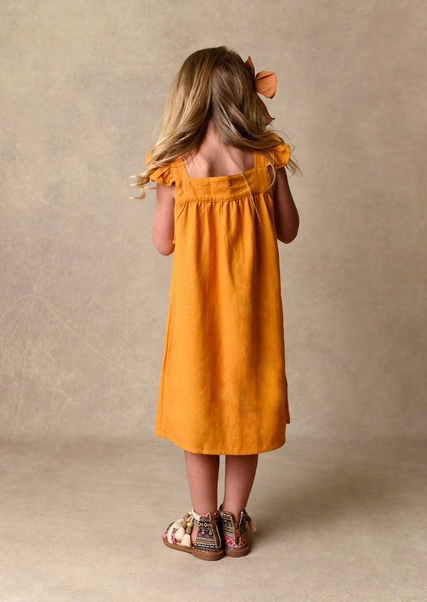 GOLD LINEN DRESS